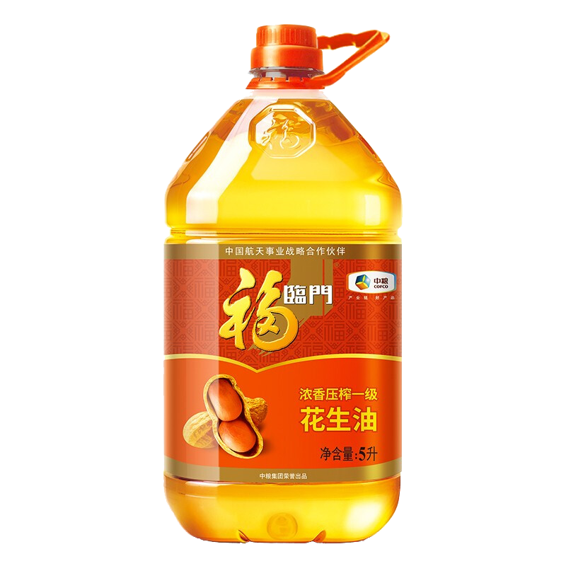 中粮福临门浓香压榨一级花生油5l